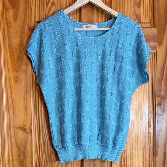Blake by Devon Sweaters - Vintage Blake by Devon Light Blue Knit Top
